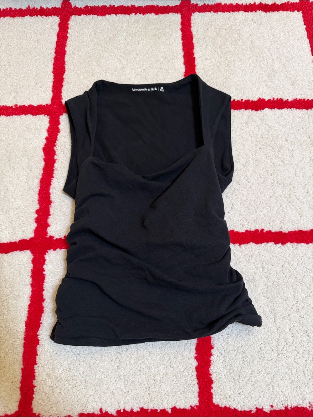 Abercrombie & Fitch Black Ruched Tank Top